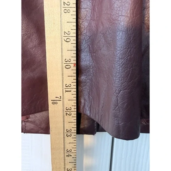 Vintage Etienne Aigner Oxblood Red Leather Short Trench Coat Sz M? - Picture 15 of 16